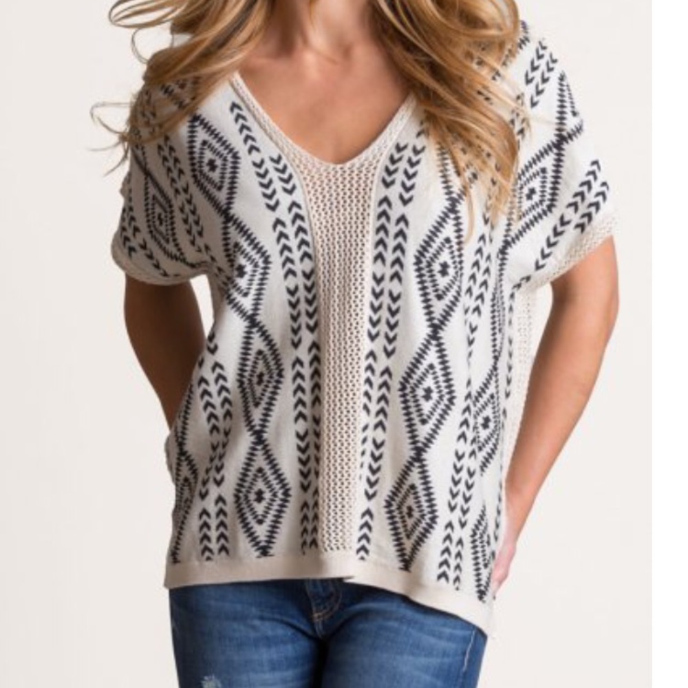 Overland Pima cotton poncho with crochet trim